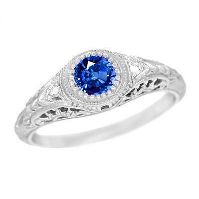 Rundschliff srilankischer Saphir-Diamant-Jubiläumsring 1,50 Karat - harrychadent.de