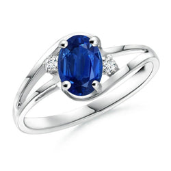 Saphir Aus der Erde Abgebauter Natürlicher Diamant 2,20 Karat Ehering Weißgold 14K