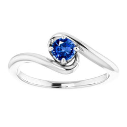 Saphirstein Ring Freiform Schaft 1 Karat Weißgold 14K