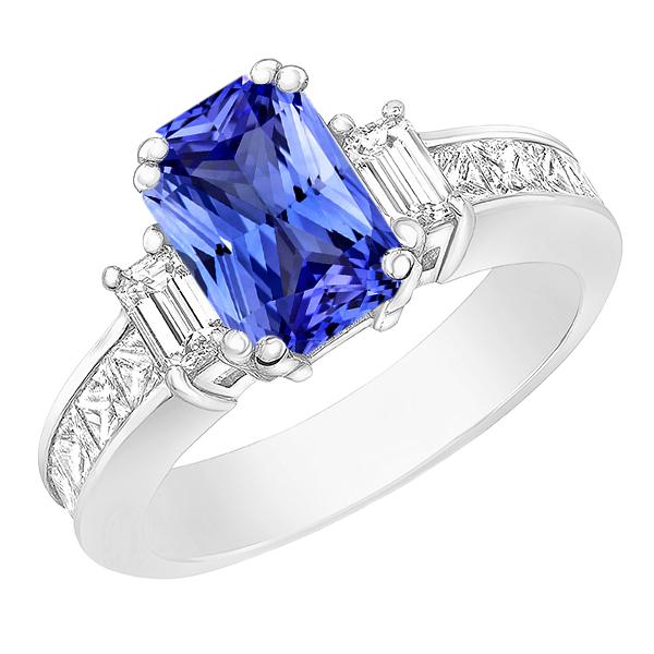 Smaragd Diamant & Saphir Ring 3 Steine Stil 4,50 Karat Kanalset - harrychadent.de