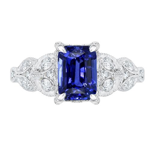 Strahlender Edelstein Ring Ceylon Saphirblatt Stil Diamanten 3,50 Karat - harrychadent.de