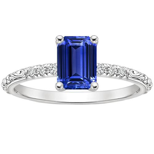 Smaragd-Edelstein mit Akzenten Ring Blauer Saphir & Diamant 3,50 Karat - harrychadent.de