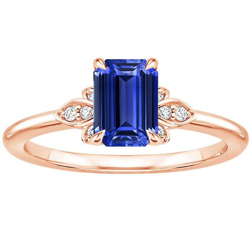 Smaragd Roségold 14K Ring Ceylon Saphir & Diamant 3,50 Karat - harrychadent.de