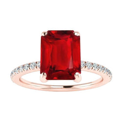 Smaragd Rubin Edelstein Natur Erde Mined Diamant Ehering 11,25 Karat Roségold 14K