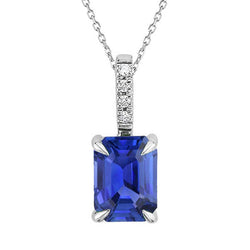 Smaragd Saphir & Aus der Erde Abgebauter Natürlicher Diamant Damen Anhänger 4 Krappen Set 3,25 Karat