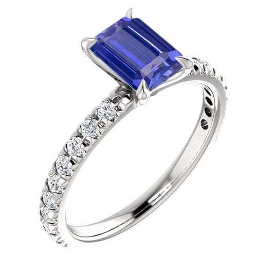 Smaragd Saphir Edelstein Ring Pave Set Diamanten 3,50 Karat - harrychadent.de