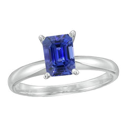 Smaragd Solitaire Blauer Saphir Ring 2,50 Karat Damenschmuck
