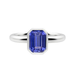 Smaragd Solitaire Ring Lünette Set Sri Lankan Saphir 1,50 Karat