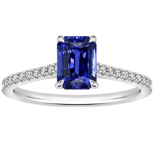 Strahlender Solitärring mit Akzenten Blauer Saphir & Diamant 4 Karat - harrychadent.de