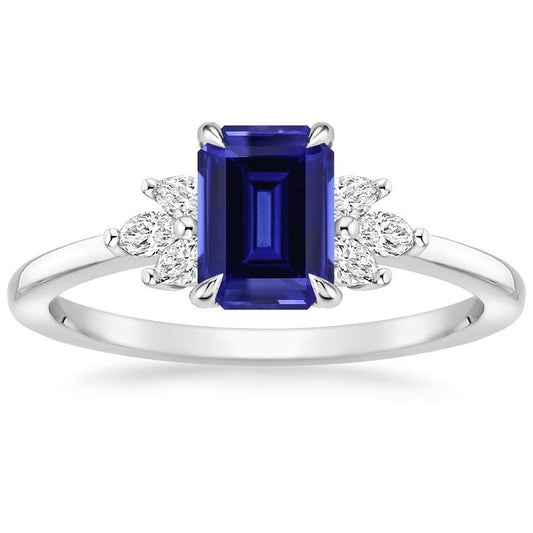 Smaragd srilankischer Saphir-Diamant-Verlobungsring 2,50 Karat - harrychadent.de