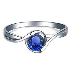 Solitaire 1 Karat Saphir Ring Bypass Style Split Shank Damen Schmuck