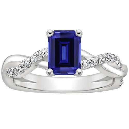 Solitaire Akzente Ring Blauer Saphir & Diamant 4 Karat Infinity Style - harrychadent.de