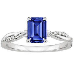 Solitaire Akzente Ring Sri Lanka Saphir & Diamant 3,50 Karat