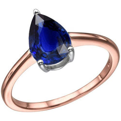 Solitaire Birne Sri Lanka Saphir Ring Zweifarbig 3 Karat