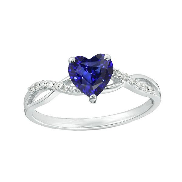 Solitaire Blauer Saphirring & Diamantakzente 2 Karat Twisted Style - harrychadent.de