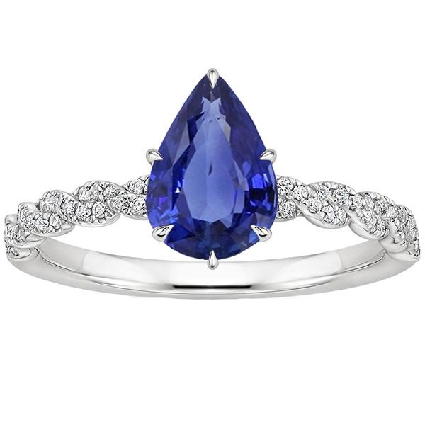 Solitaire Blauer Saphirring & Diamantakzente 3.50 Karat - harrychadent.de