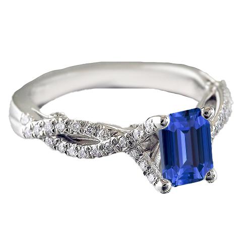 Solitaire Ceylon Saphir Ring Twisted Style Diamanten 2,50 Karat - harrychadent.de