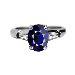 Solitaire Deep Blue Saphir Ring 2.50 Karat Damenschmuck