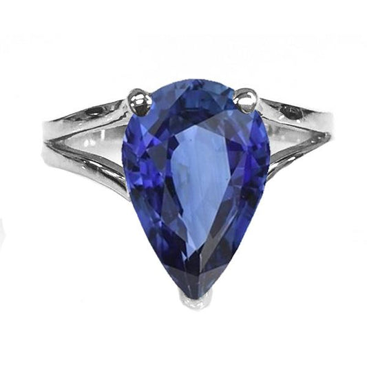 Solitaire Ehering Blauer Saphir Split Schaft 3 Karat Schmuck - harrychadent.de