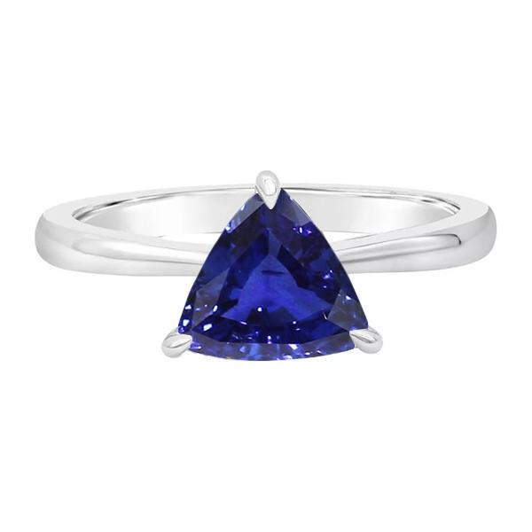 Solitaire Ehering Trillion Deep Blue Saphir 1,50 Karat - harrychadent.de