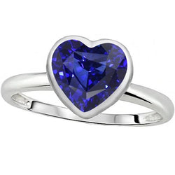 Solitaire Herzschliff Lünette Set Sri Lanka Saphirring 2,50 Karat