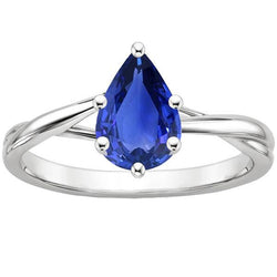 Solitaire Jubiläumsring Birne Ceylon Saphir 3.50 Karat