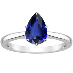 Solitaire Krappenfassung Birne Ceylon Saphir 2,50 Karat