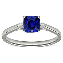 Solitaire Natural Blue Saphir Ring 1,50 Karat Damen Schmuck Gold