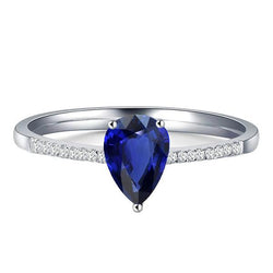 Solitaire Ovaler blauer Saphirring mit Aus der Erde Abgebauter Natürlicher Diamantakzenten 2,50 Karat