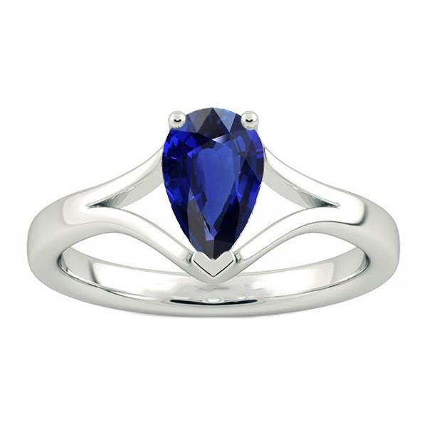 Solitaire Pear Blue Saphir Ring Split Shank 2.50 Karat - harrychadent.de