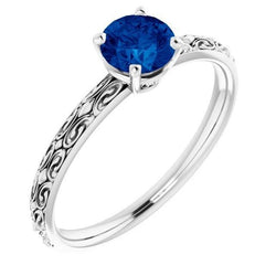 Solitaire Ring Blauer Saphir 1,50 Karat Filigran Damen Schmuck
