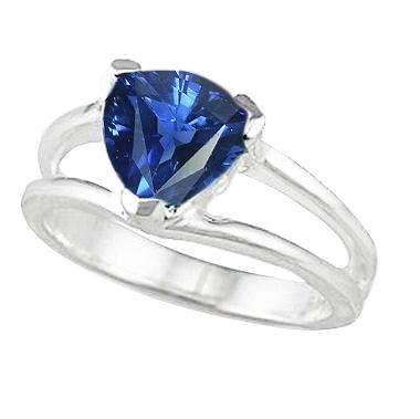 Solitaire Ring Split Shank Trillion srilankischer Saphir 1 Karat - harrychadent.de