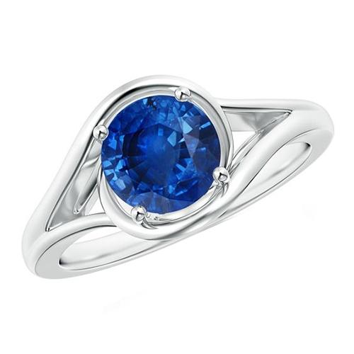 Solitaire Runder blauer Saphirring Krappenset Split Shank Gold 2 Karat - harrychadent.de
