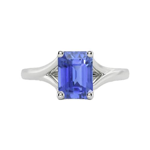 Solitaire Split Shank Smaragd Hellblauer Saphir Ring 2 Karat - harrychadent.de