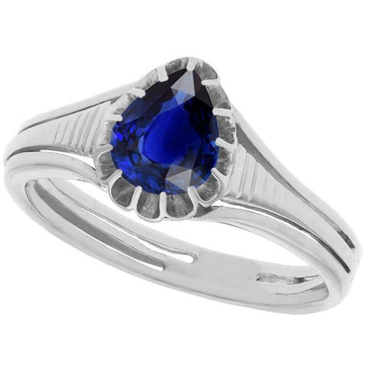 Solitaire Vintage Style Birnenschliff Ceylon Saphir Ring 2 Karat - harrychadent.de