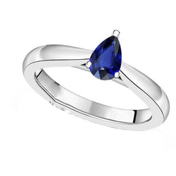 Solitaire birnenförmiger blauer Saphirring Tropfenform 1,50 Karat