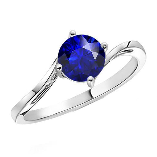 Solitaire runder blauer Saphirring 2,50 Karat Tension Style Shank - harrychadent.de