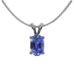 Solitär Anhänger Oval Edelstein Damenschmuck 2 Karat 14K Weißgold
