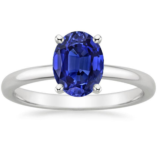 Solitär Blauer Saphir Verlobungsring Oval Cut 3,50 Karat - harrychadent.de