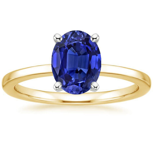 Solitär Edelstein Ring Schmuck Oval Blauer Saphir 2.50 Karat - harrychadent.de