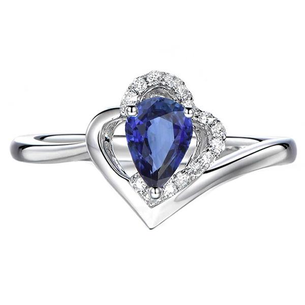 Solitär-Edelstein-Ring mit Diamantakzenten Blauer Saphir 2,50 Karat - harrychadent.de