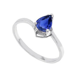 Solitär-Edelstein-Verlobungsring Birnenblauer Saphir 1 Karat