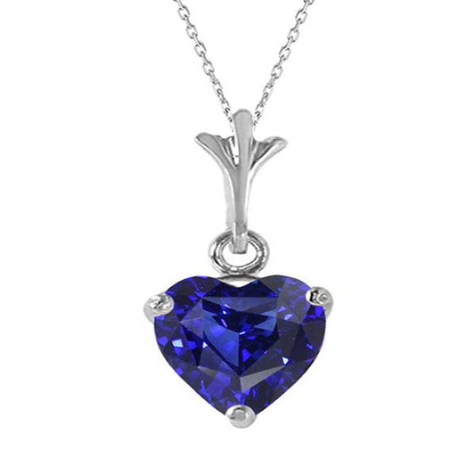 Solitär Herz Ceylon Saphir Fancy Anhänger 14K Gold 2,50 Karat