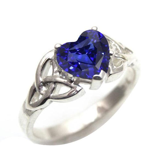 Solitär-Herzschliff-Ring Vintage-Stil Sri Lankan Saphir 2 Karat - harrychadent.de