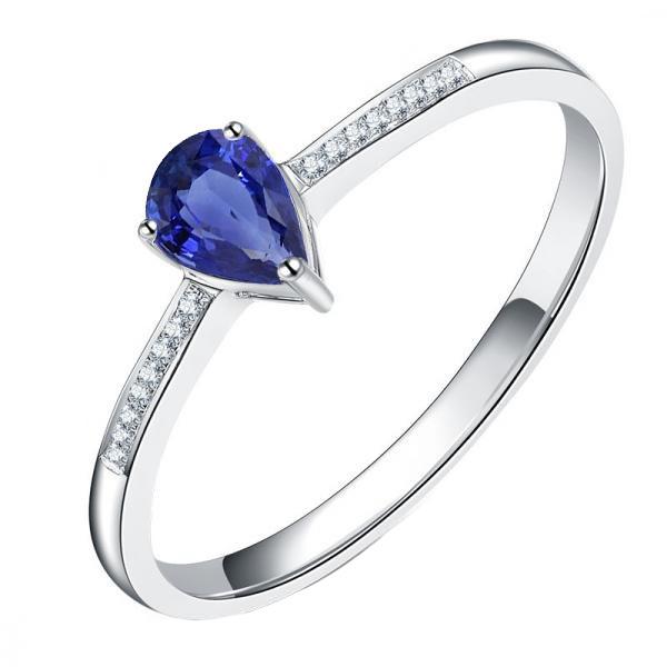 Solitär-Jubiläumsring Blauer Saphir Pave Set Diamanten 1,50 Karat - harrychadent.de