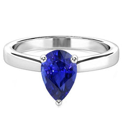 Solitär-Jubiläumsring mit birnenförmigem Saphir aus Ceylon, 2 Karat