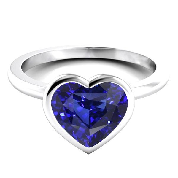 Solitär Ring Herz Lünette Set Sri Lanka Saphir 2 Karat Gold - harrychadent.de