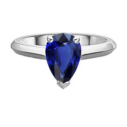 Solitär-Verlobungsring Birnenschliff Sri Lanka Saphir 2 Karat