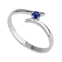 Solitär-Verlobungsring Ceylon Blue Saphir 1 Karat Bypass-Stil