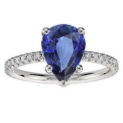 Solitär mit Aus der Erde Abgebauter Natürlicher Diamantakzenten Ring Sri Lankan Saphir 5,50 Karat